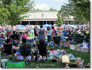 Intermission on the lawn at Tanglewood, Lenox, Massachusetts