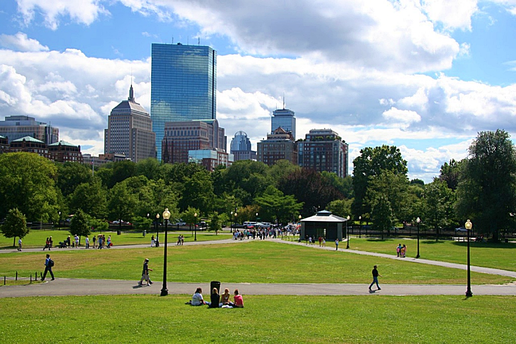 Back Bay skyscrapers from Boston Common, Boston MA