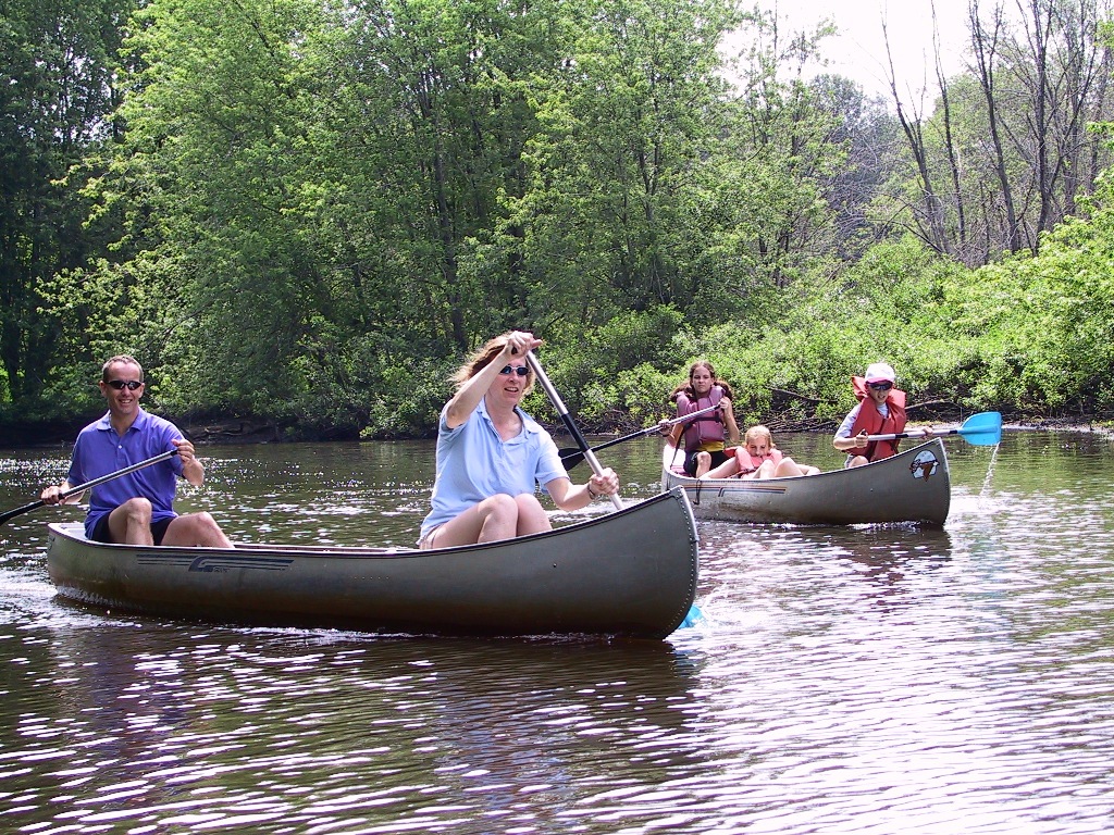 Canoeing at Old North Bridge, Concord MA