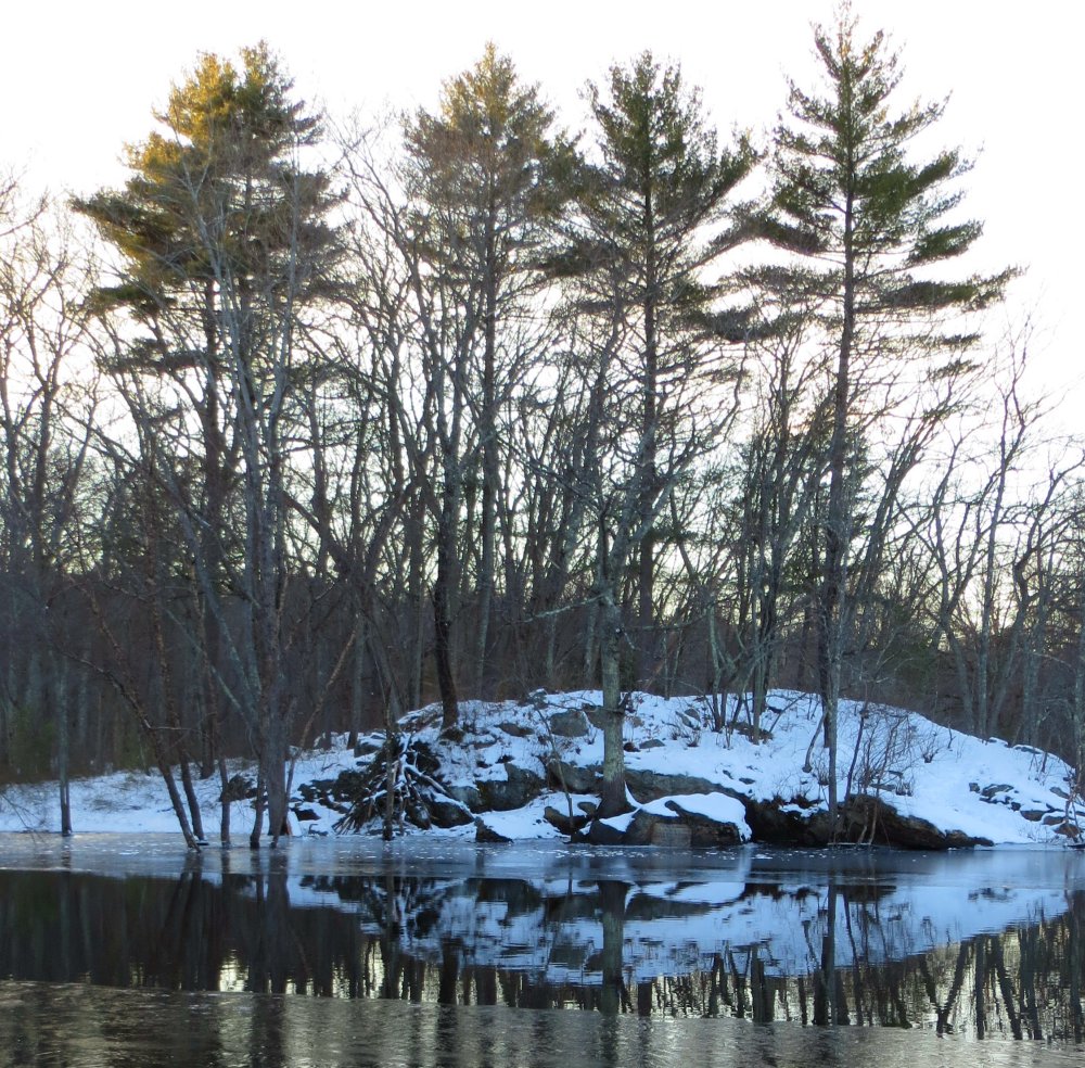 Nashawtuck (Egg Rock) in winter, Concord, Massachusetts