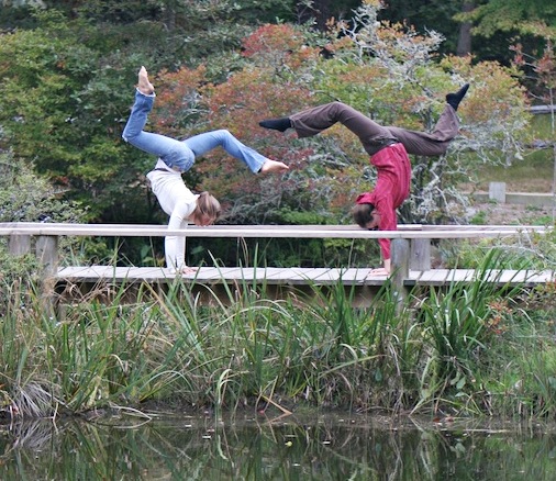 A different kind of yoga at Mytoi Gardens, Matha's Vineyard, Massachusetts