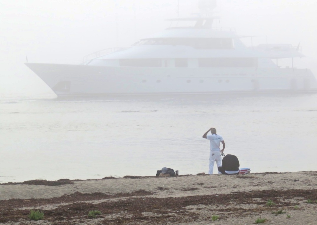 Yacht passing Brant Point, Nantucket, Massachusetts