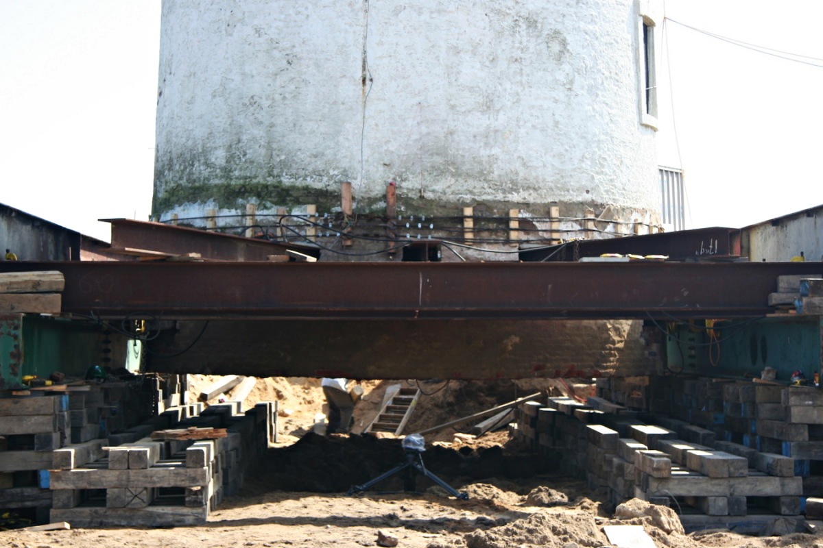 Sankaty Lighthouse raised, Nantucket MA