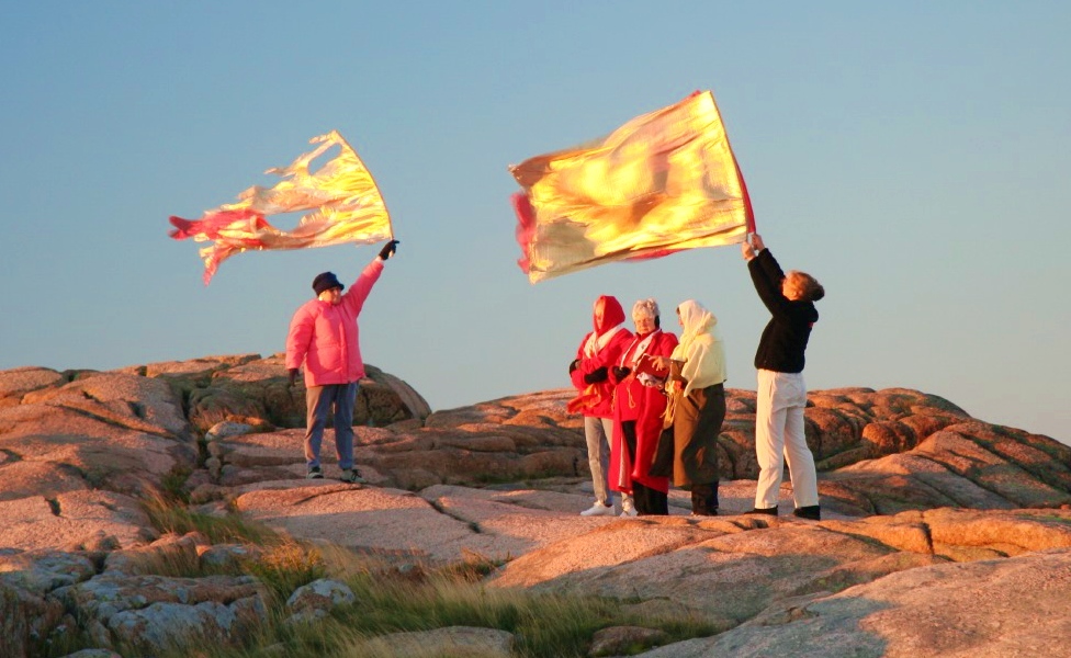 Greeting the dawn on Cadillac Mountain, Acadia National Park, Bar Harbor ME