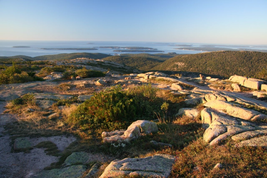 View north from the summit of Cadillac Mountain, Mount Desert Island, Maine