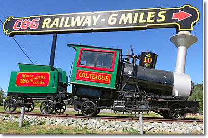 Mt Washington Cog Railway sign, New Hampshire