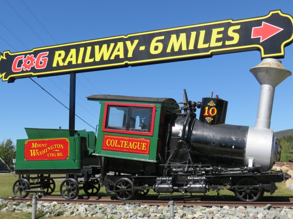 Sign guiding to the Cog Railway base station.