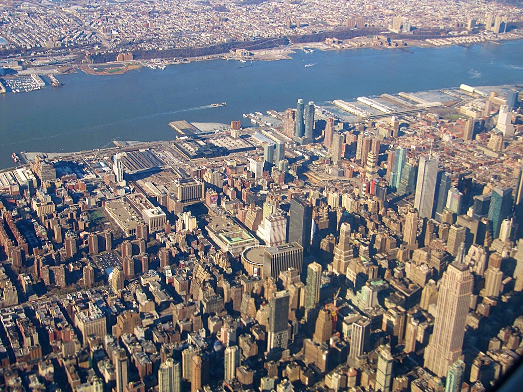 Aerial view of Manhattan, New York City