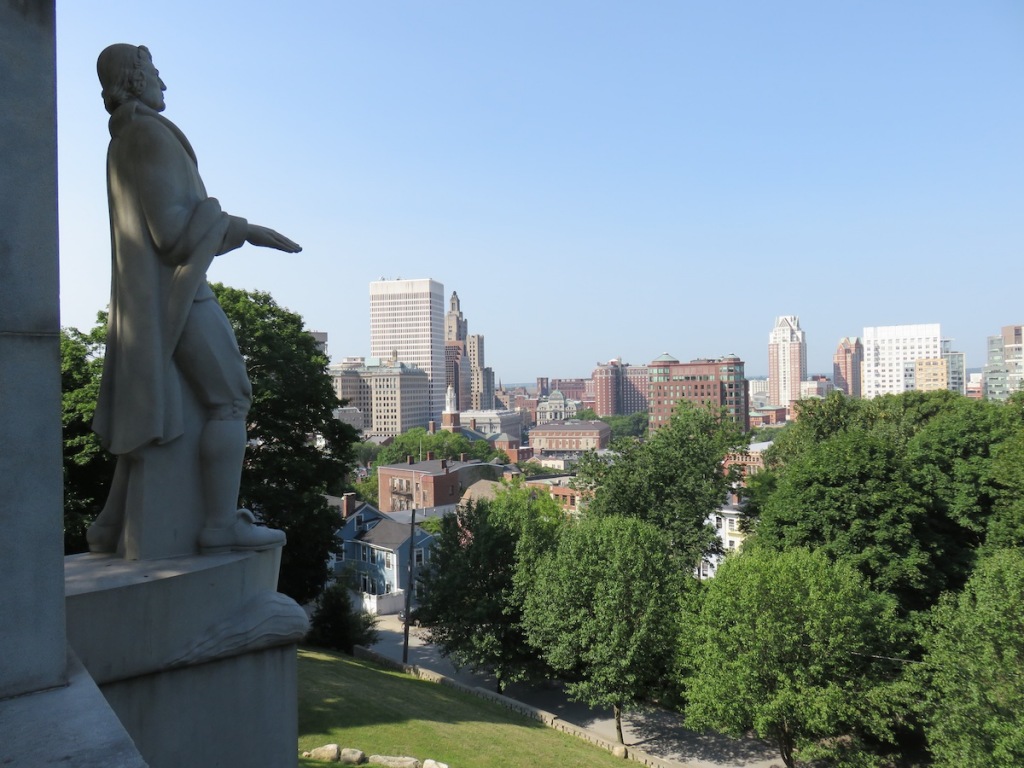 Roger Williams statue in Prospect Terrace Park, Providence RI